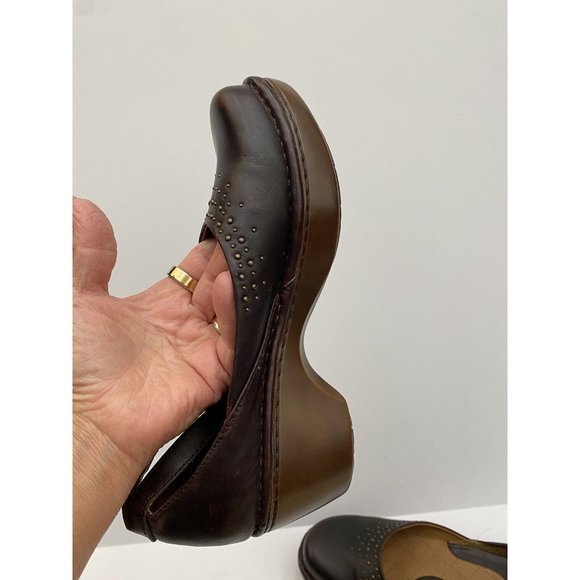 Ariat Womens Leather Sz 9.5B Dark Chocolate Mary Jane Clog, ankle strap - Picture 4 of 12